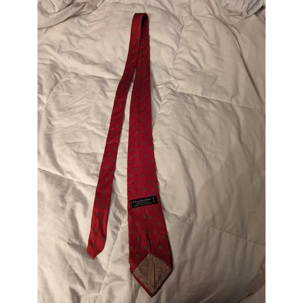 Christian Dior‎ made in USA fabric Italy mens SILK neck tie